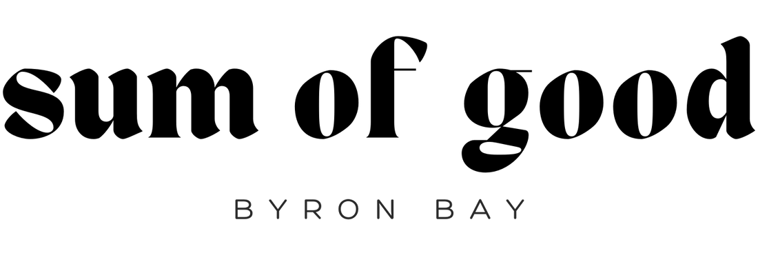 Logo of 'sum of good' by Byron Bay on a white background