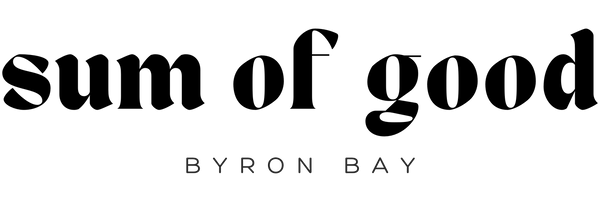 Logo of 'sum of good' by Byron Bay on a white background