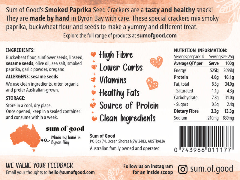 Organic Seed Crackers - Smoked Paprika