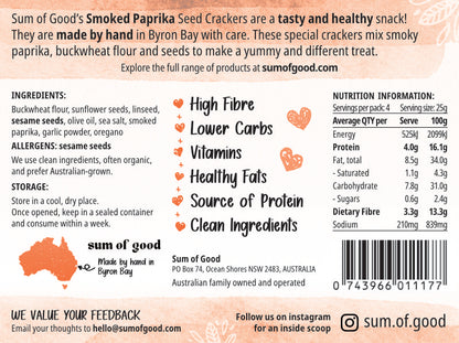 Organic Seed Crackers - Smoked Paprika