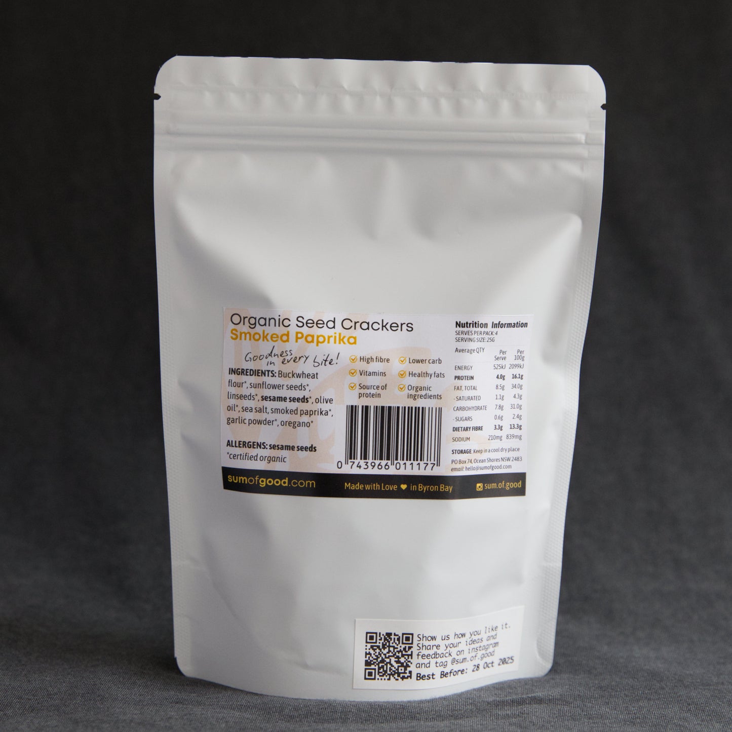 Organic Seed Crackers - Smoked Paprika